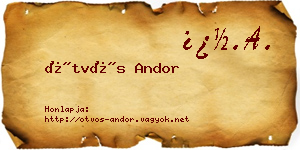 Ötvös Andor névjegykártya